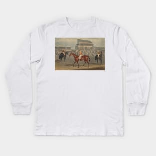 Racing - The Derby, 1847 - Cossack, Winner, the Property of T. H. Pedley Esq. Ridden by S. Templeman by Charles Hunt Kids Long Sleeve T-Shirt